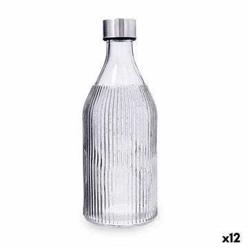 Water bottle Quid Maison Grey Glass 1 L (12 Units)