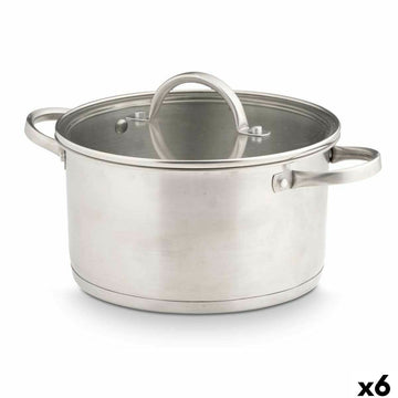 Casserole with glass lid Kinvara Silver 3,8 L 29 x 12 x 22 cm 29 x 16 x 22 cm Induction (6 Units)