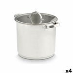 Casseruola con coperchio in vetro Kinvara 17396 Argentato 31 x 25 x 24 cm Induzione (4 Unità) - Augustea Shop