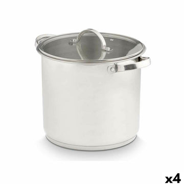 Casseruola con coperchio in vetro Kinvara 17396 Argentato 31 x 25 x 24 cm Induzione (4 Unità)