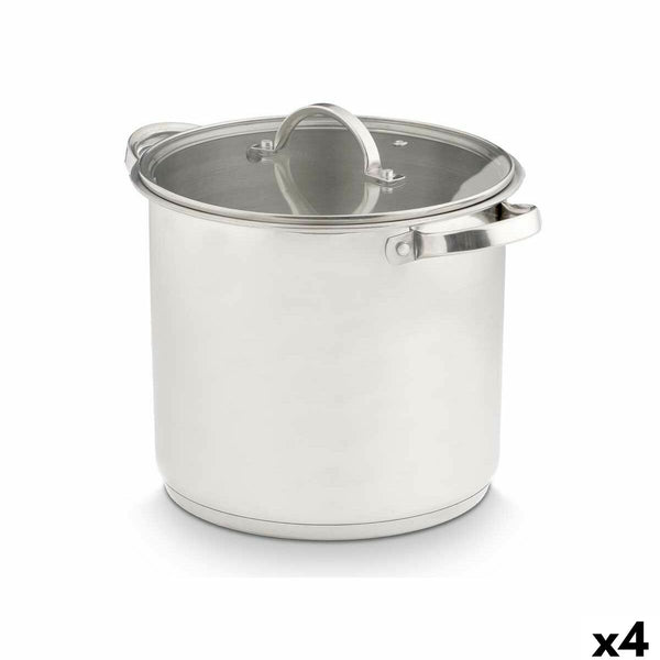 Casseruola con coperchio in vetro Kinvara 17396 Argentato 31 x 25 x 24 cm Induzione (4 Unità) - Augustea Shop