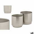 Set di Vasi 40055-S Argentato Ferro 18 x 16,5 x 18 cm 16 x 15,5 x 16 cm (6 Unità)