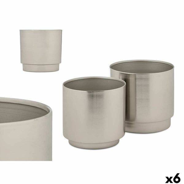 Set di Vasi 40055-S Argentato Ferro 18 x 16,5 x 18 cm 16 x 15,5 x 16 cm (6 Unità) - Augustea Shop