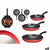 Set di padelle Kinvara 2 Nero Rosso Alluminio Bachelite 20 x 4 cm 28 x 5 cm 24 x 4,5 cm (6 Unità) - Augustea Shop