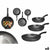 Set di padelle Kinvara 1 Nero Alluminio Bachelite 20 x 4 cm 28 x 5 cm 24 x 4,5 cm (6 Unità) - Augustea Shop