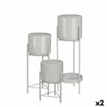Set di vasi da fiori Gift Decor Grigio Ferro 3 Pezzi (2 Unità)