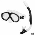 Occhialini da Snorkeling e Boccaglio AquaSport Nero Adulti (2 Unità)