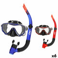 Occhialini da Snorkeling e Boccaglio AquaSport Azzurro Rosso (6 Unità)