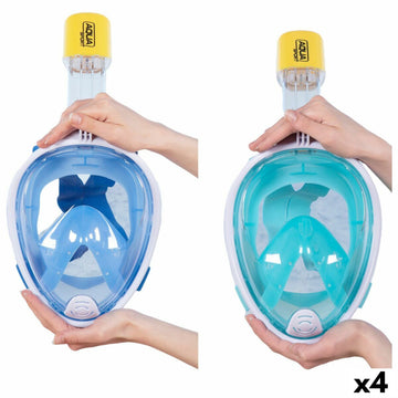 Maschera da Snorkel con Supporto per Fotocamera Sportiva AquaSport Azzurro Turchese (4 Unità)
