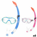 Occhialini da Snorkeling e Boccaglio AquaSport Azzurro Rosa (6 Unità)