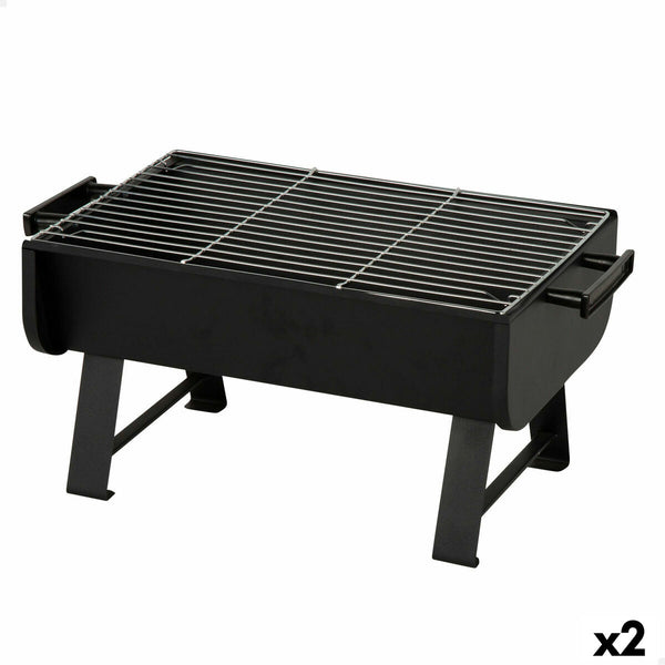 Barbecue Portatile Aktive Acciaio 45 x 25 x 30 cm Nero (2 Unità) - Augustea Shop